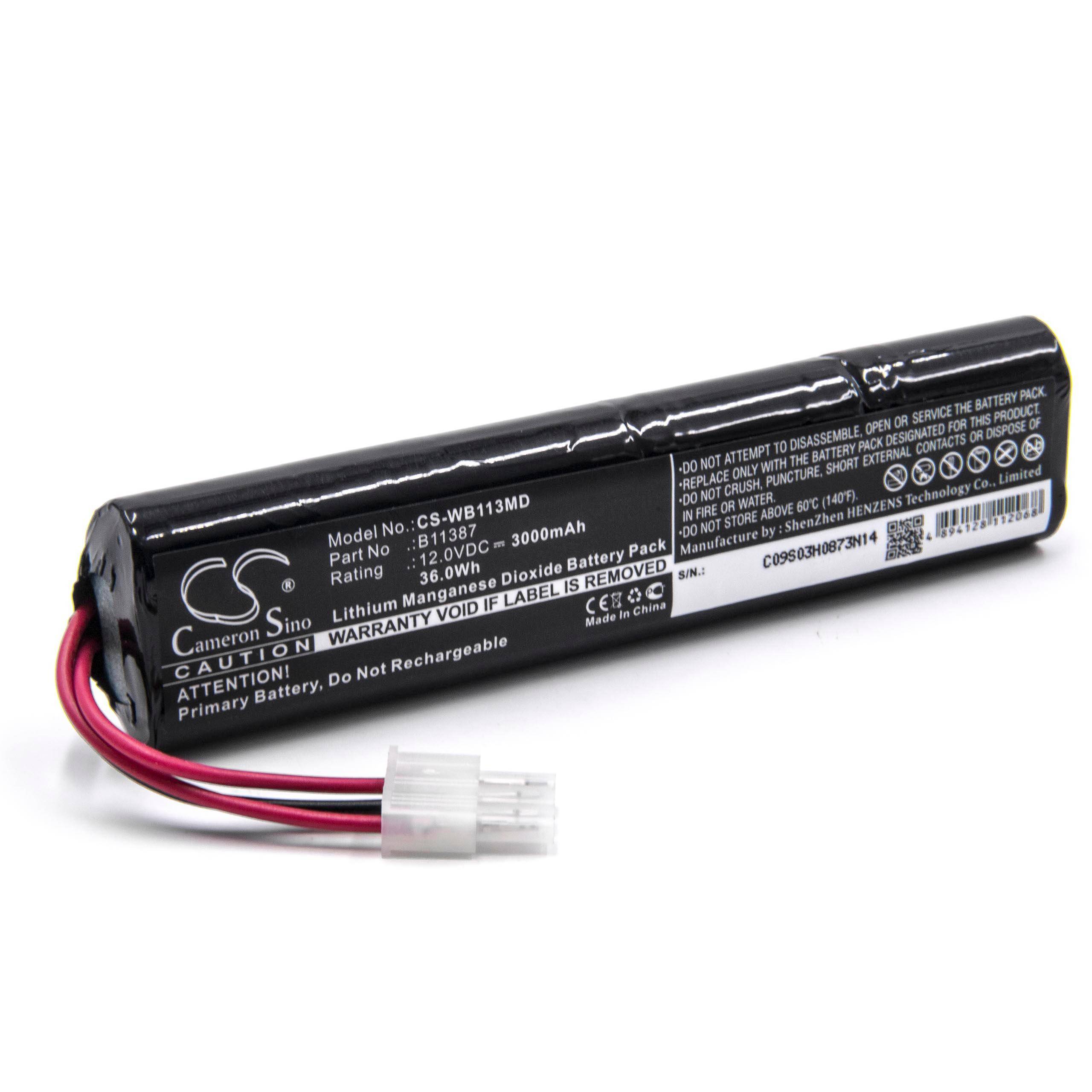 Medizintechnik-Batterie als Ersatz für 00185-2, 4032-001, 001852 - 3000mAh, 12V, Li-MnO2