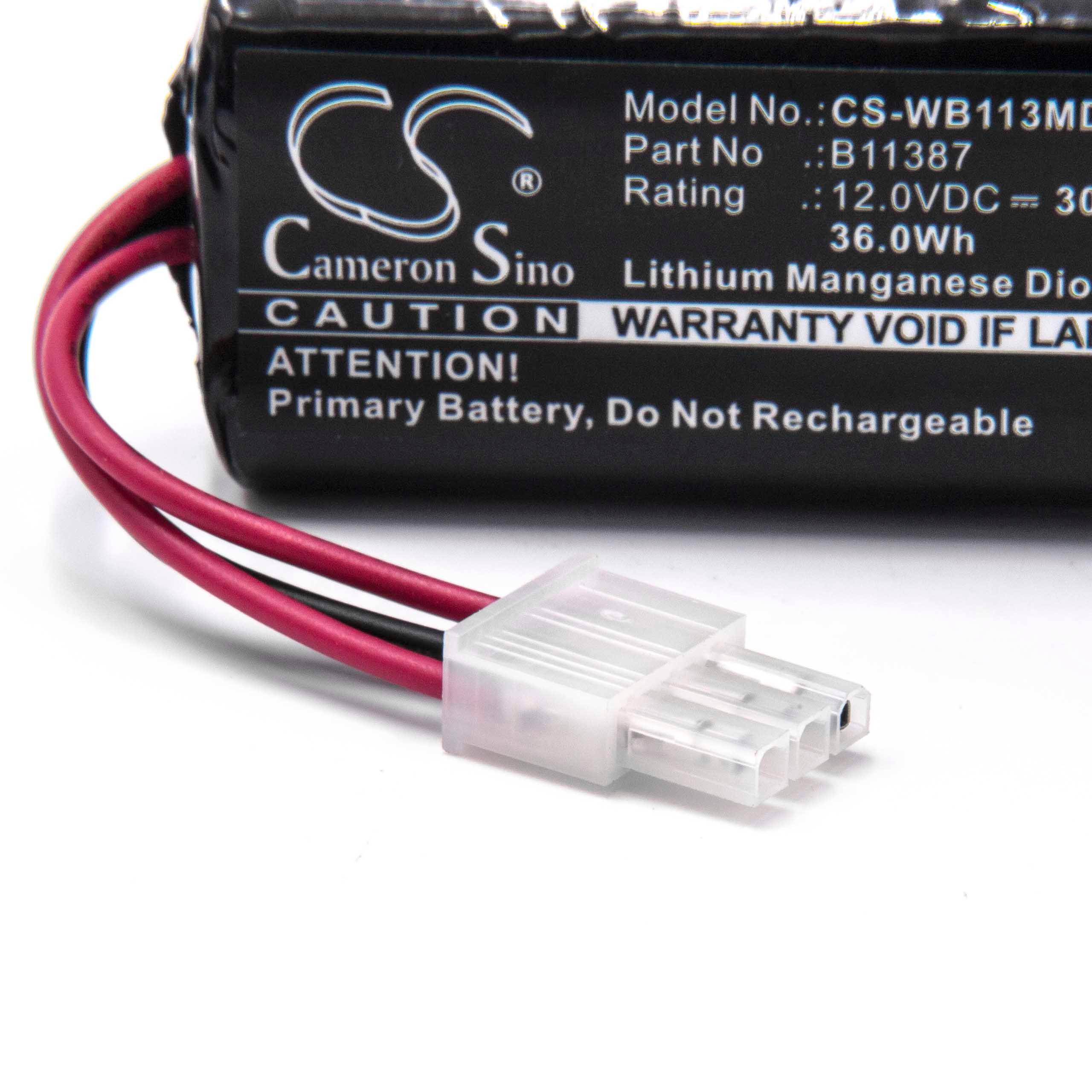 Medizintechnik-Batterie als Ersatz für 00185-2, 4032-001, 001852 - 3000mAh, 12V, Li-MnO2