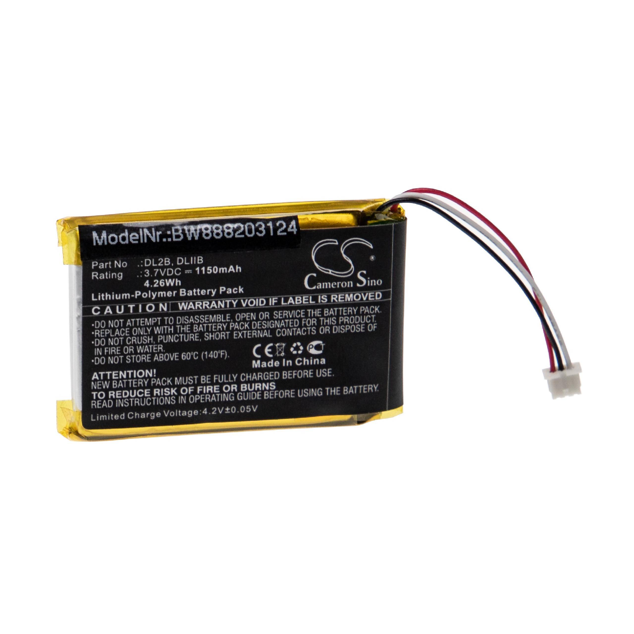 Medizintechnik-Akku als Ersatz für 3GEN DL2B, DLIIB - 1150mAh, 3,7V, Li-Polymer
