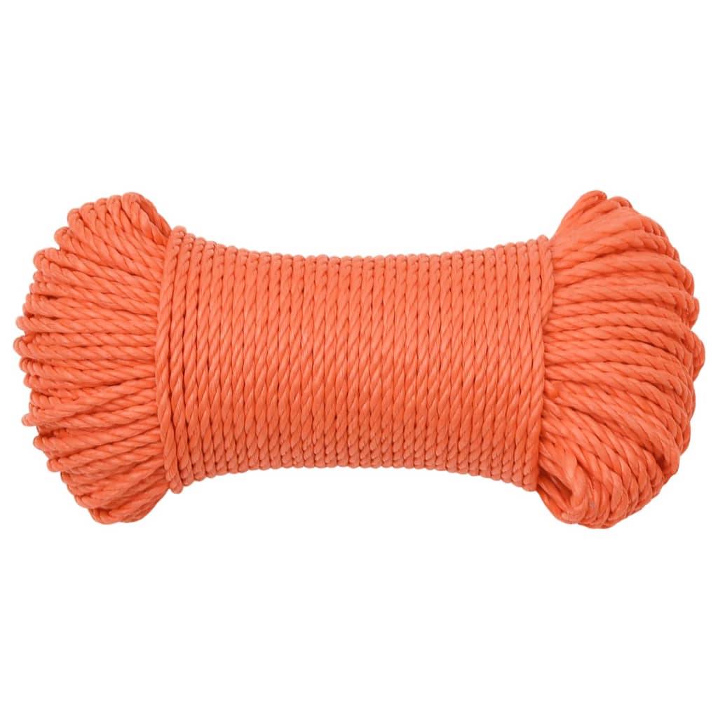 vidaXL Arbeitsseil Orange 6 mm 100 m Polypropylen