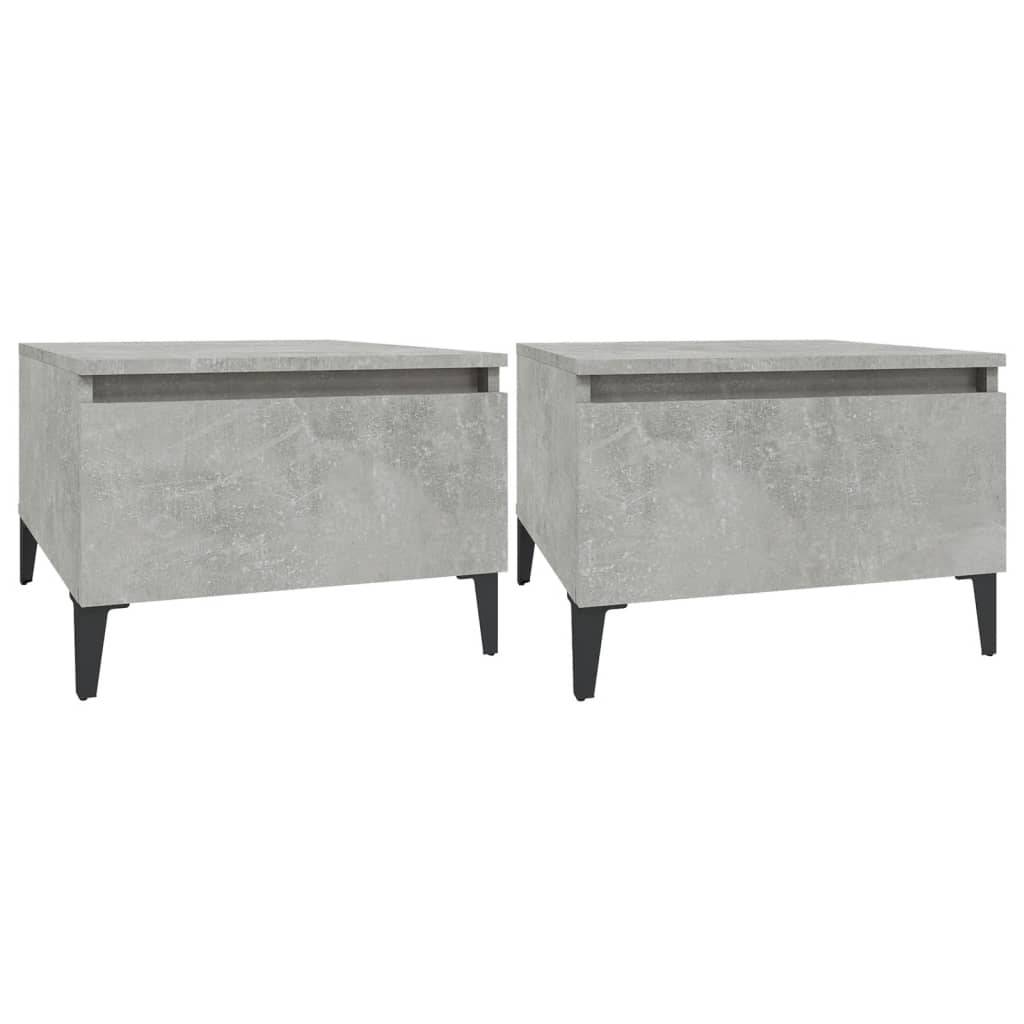 vidaXL Beistelltische 2 Stk. Betongrau 50x46x35 cm Holzwerkstoff