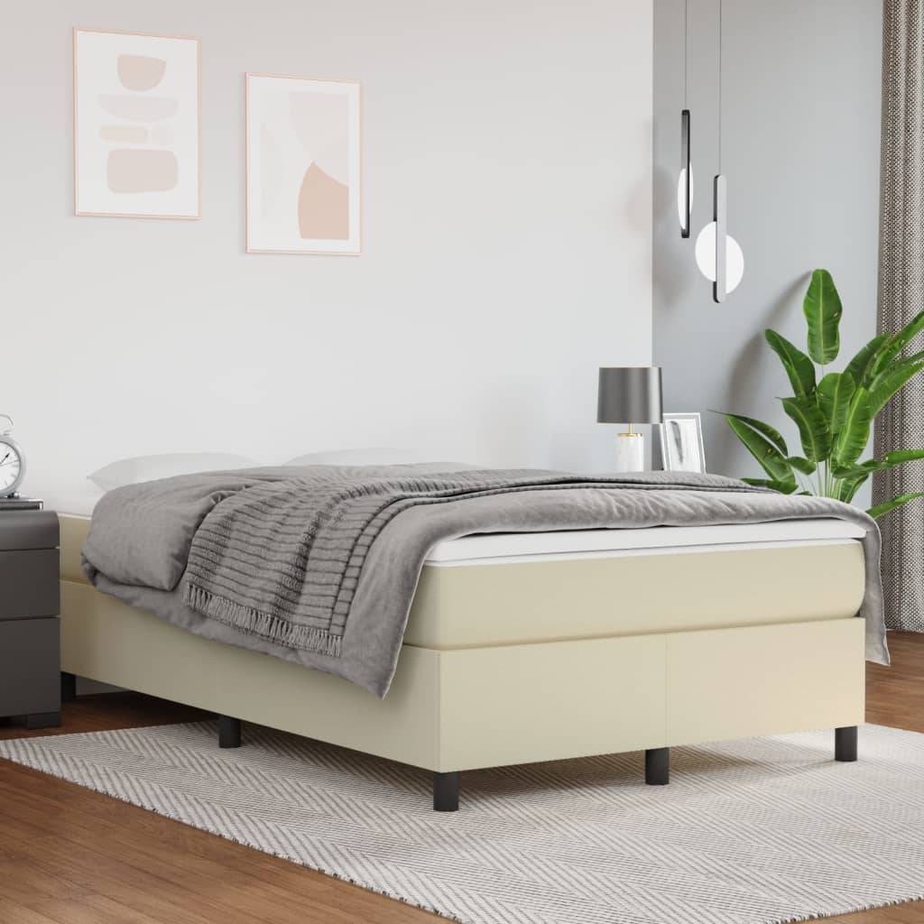 vidaXL Bettgestell Creme 120x200 cm Kunstleder