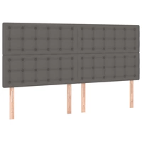 vidaXL Boxspringbett mit Matratze Grau 200x200 cm Kunstleder vidaXL Boxspringbett mit Matratze Grau 200x200 cm Kunstleder