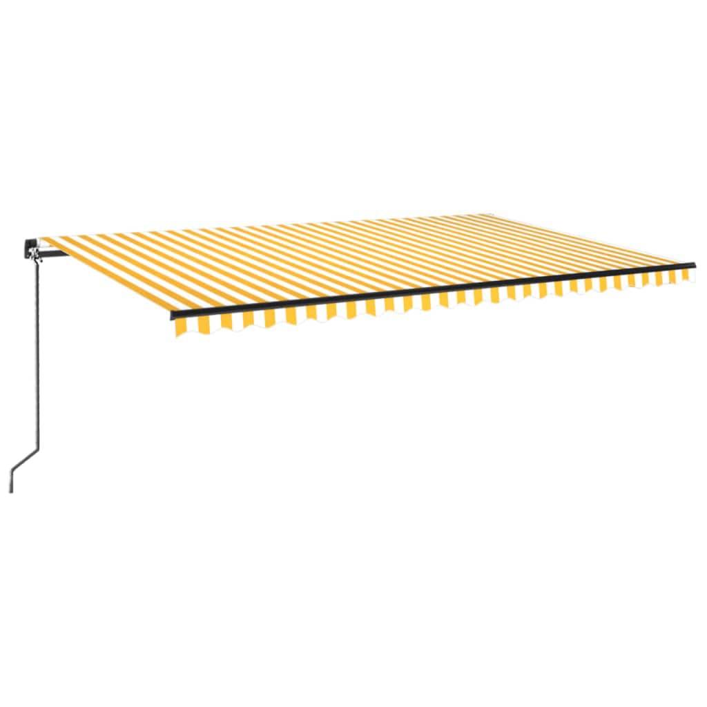 vidaXL Markise Manuell Einziehbar 500x300 cm Gelb und Weiß