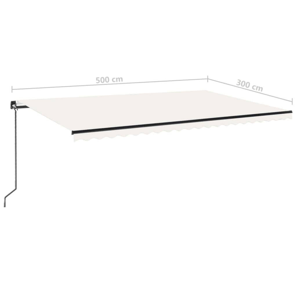 vidaXL Markise Manuell Einziehbar 500x300 cm Creme