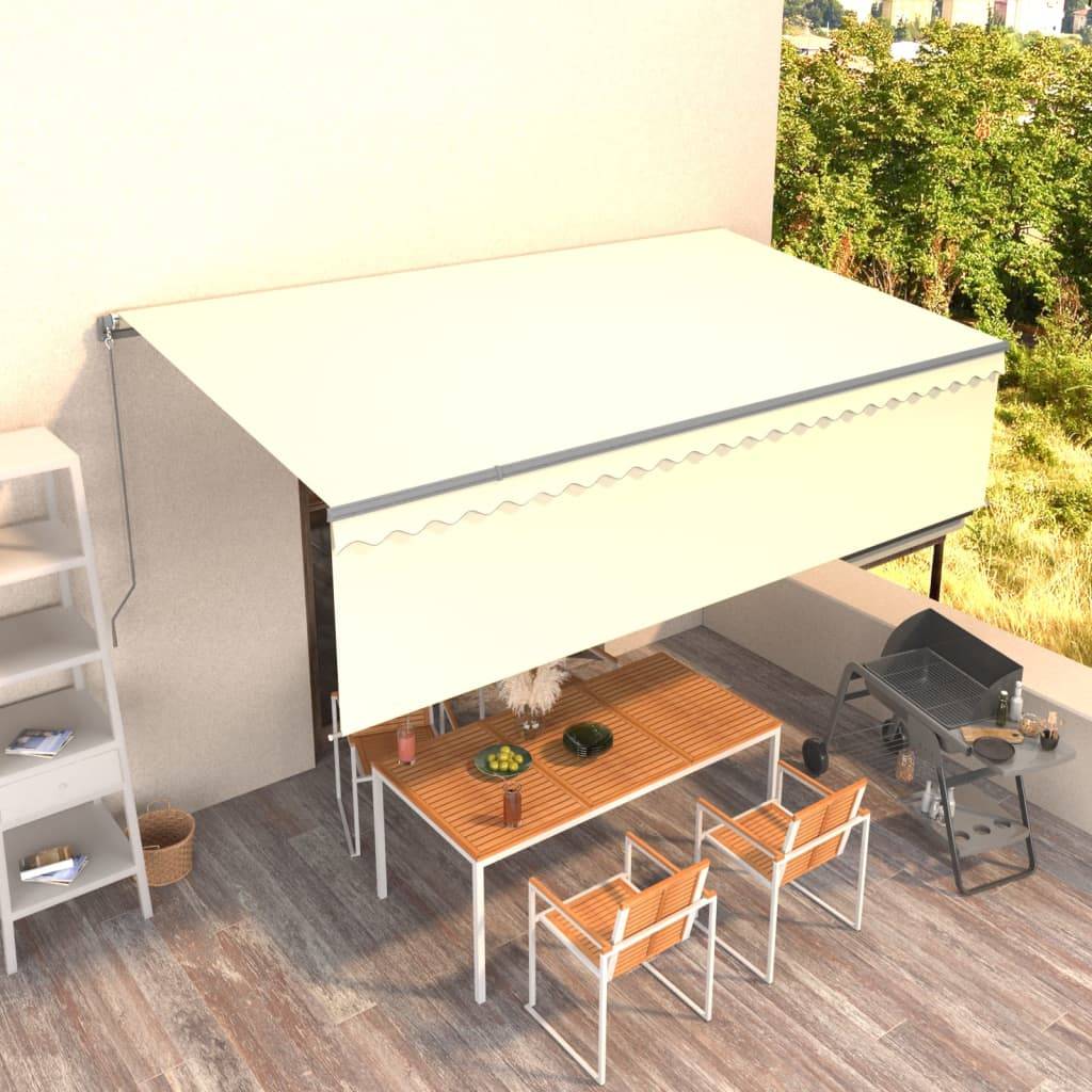 vidaXL Markise Manuell Einziehbar mit Rollo 5x3 m Creme