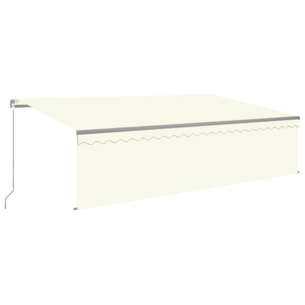 vidaXL Markise Manuell Einziehbar mit Rollo 5x3 m Creme