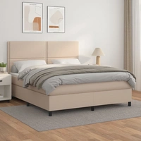 vidaXL Boxspringbett Matratze Cappuccino-Braun 180x200 cm Kunstleder vidaXL Boxspringbett Matratze Cappuccino-Braun 180x200 cm Kunstleder