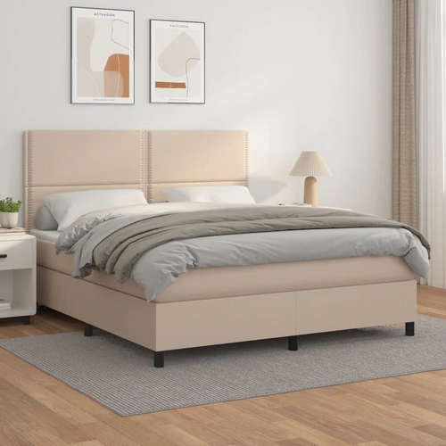 vidaXL Boxspringbett Matratze Cappuccino-Braun 180x200 cm Kunstleder vidaXL Boxspringbett Matratze Cappuccino-Braun 180x200 cm Kunstleder