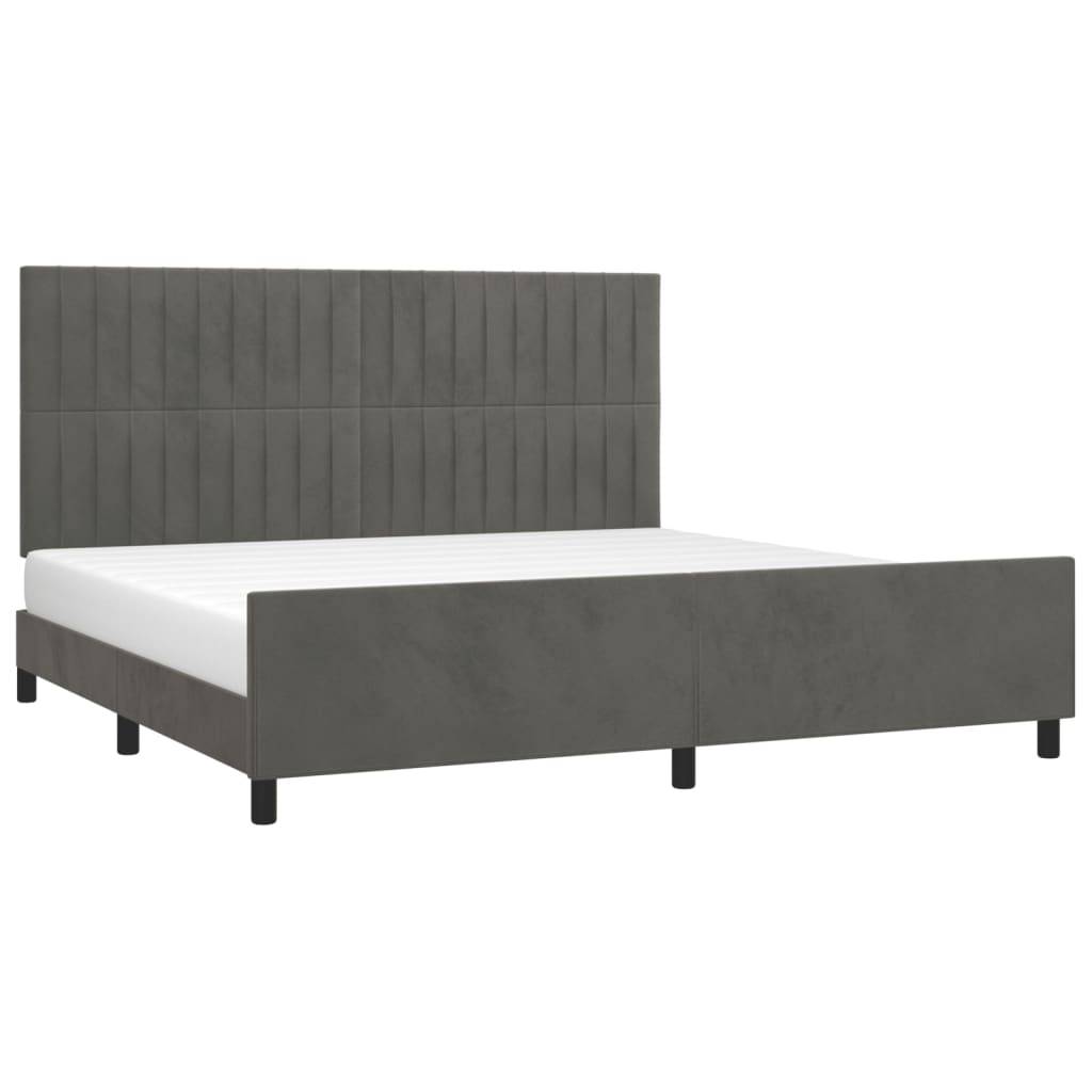 vidaXL Bettgestell ohne Matratze Dunkelgrau 200x200 cm Samt