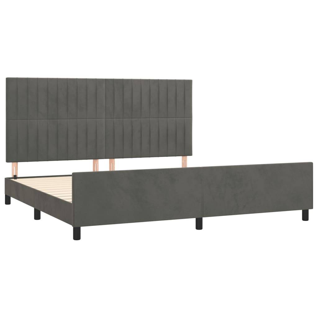 vidaXL Bettgestell ohne Matratze Dunkelgrau 200x200 cm Samt
