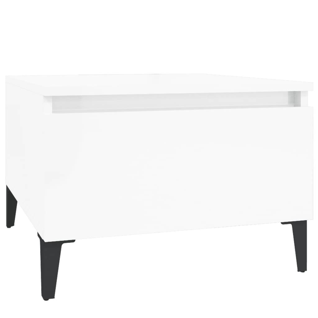vidaXL Beistelltisch Hochglanz-Weiß 50x46x35 cm Holzwerkstoff