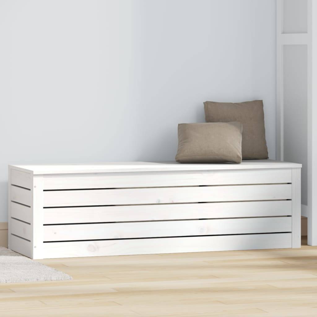 vidaXL Truhe Weiß 109x36,5x33 cm Massivholz Kiefer