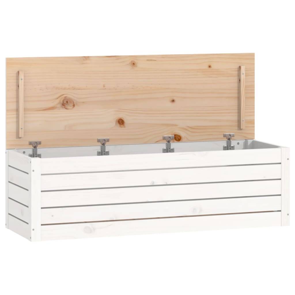 vidaXL Truhe Weiß 109x36,5x33 cm Massivholz Kiefer