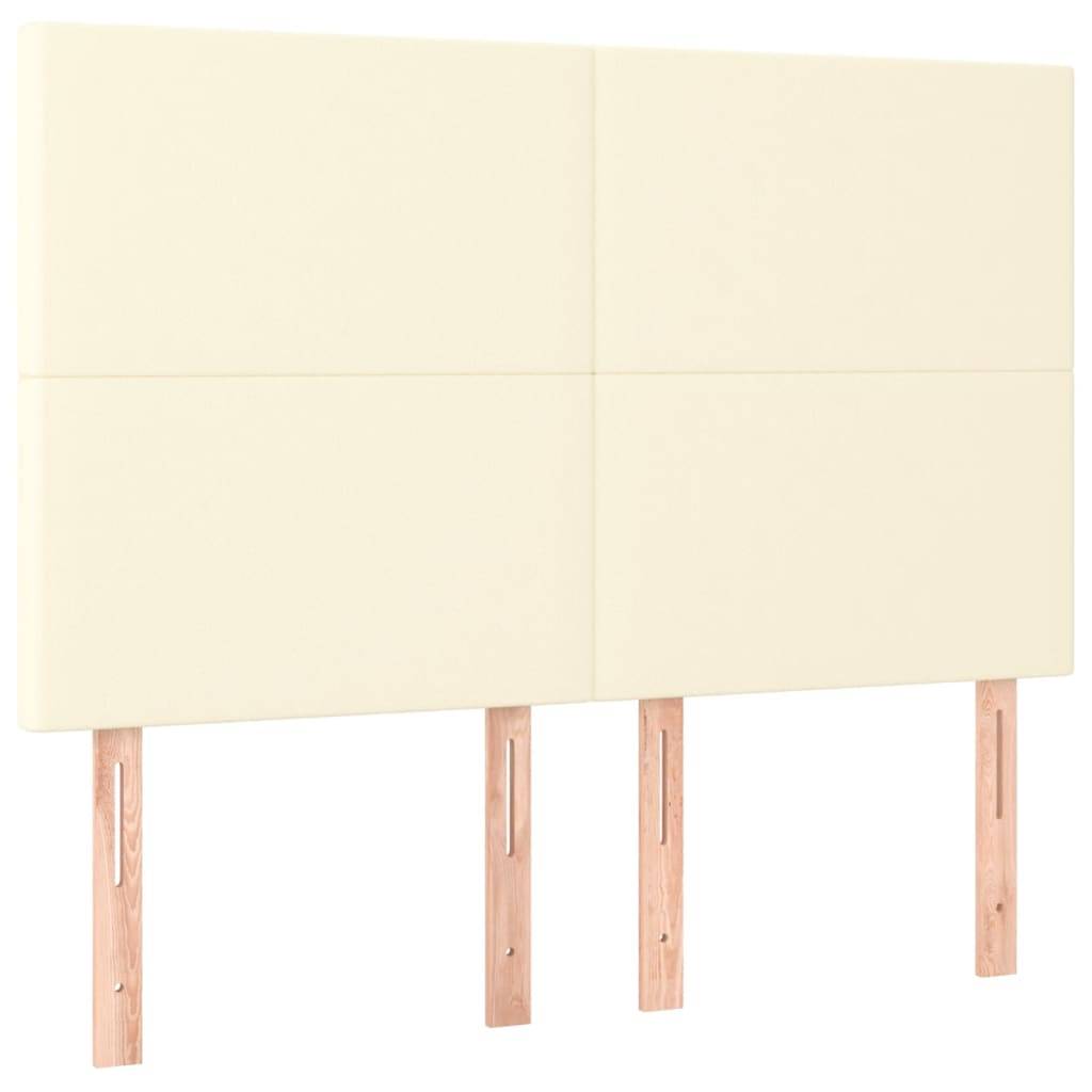 vidaXL Boxspringbett mit Matratze Creme 140x190 cm Kunstleder