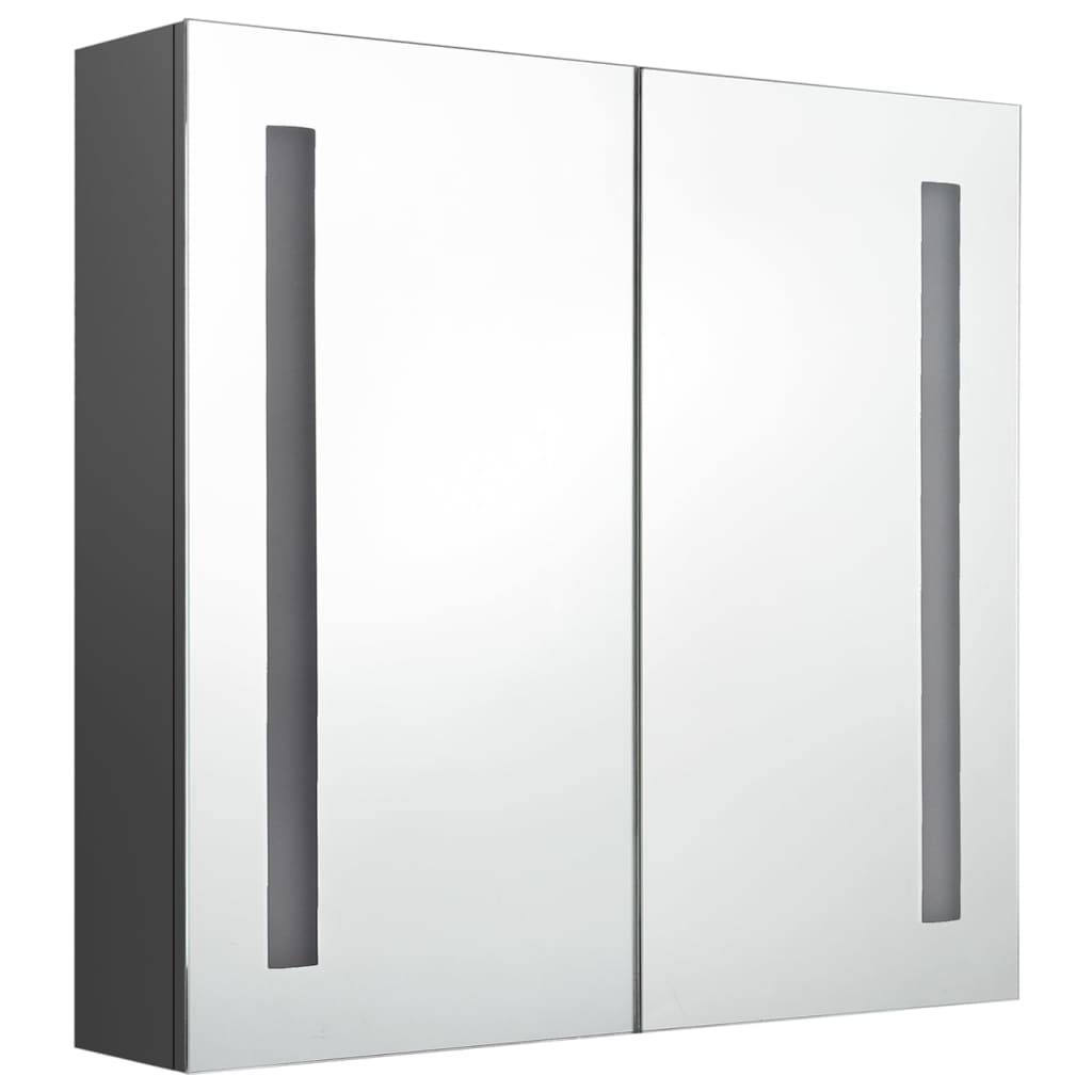 vidaXL LED-Spiegelschrank fürs Bad Grau 62x14x60 cm