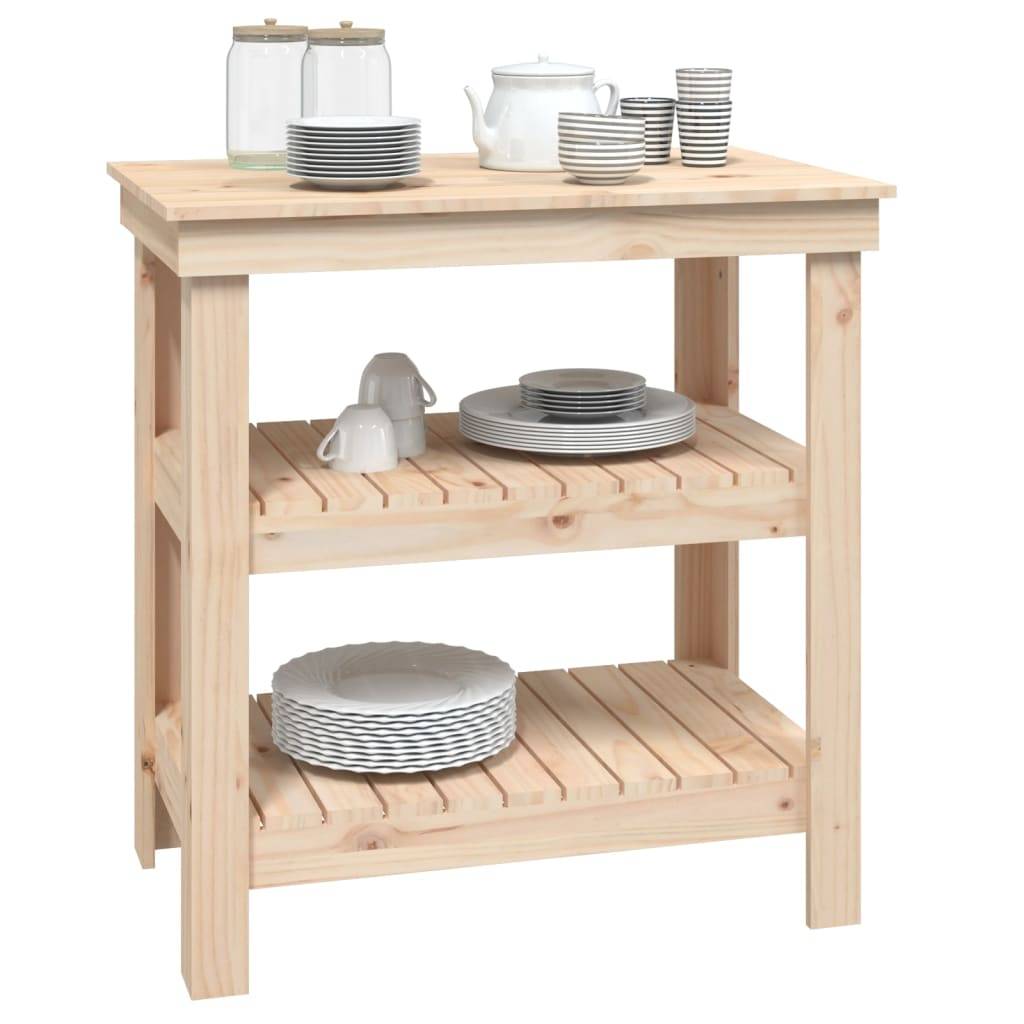 vidaXL Werkbank 78,5x50x80 cm Massivholz Kiefer