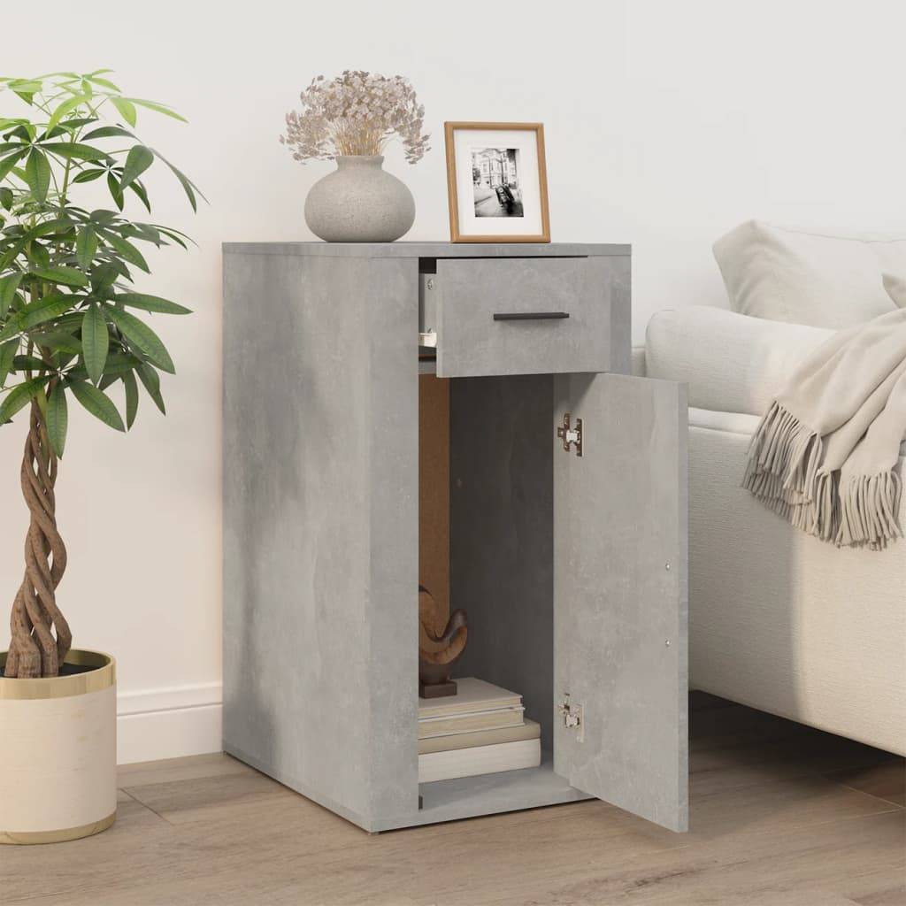 vidaXL Büroschrank Betongrau 40x49x75 cm Holzwerkstoff