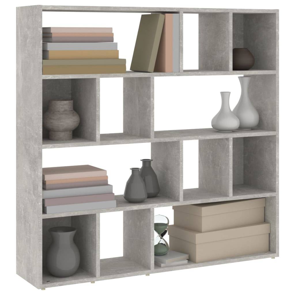 vidaXL Bücherregal/Raumteiler Betongrau 105x24x102 cm