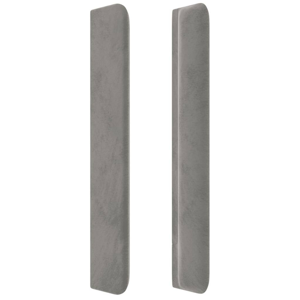 vidaXL Kopfteil mit Ohren Hellgrau 147x16x118/128 cm Samt