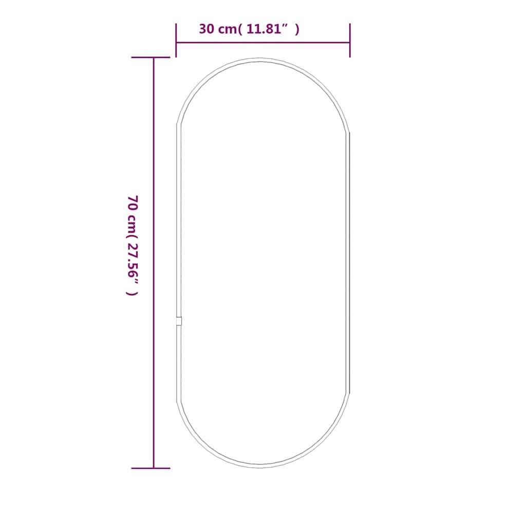 vidaXL Wandspiegel Golden 70x30 cm Oval