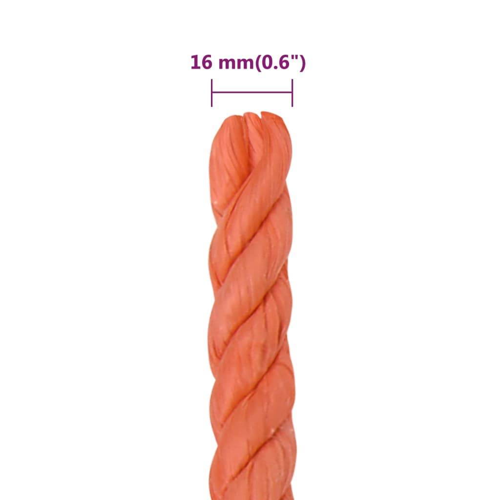 vidaXL Arbeitsseil Orange 16 mm 25 m Polypropylen