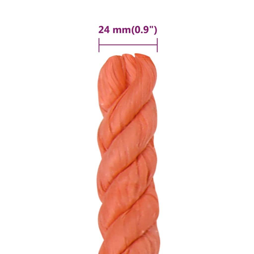 vidaXL Arbeitsseil Orange 24 mm 25 m Polypropylen