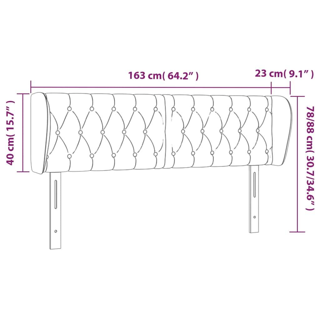 vidaXL Kopfteil mit Ohren Dunkelgrün 163x23x78/88 cm Samt