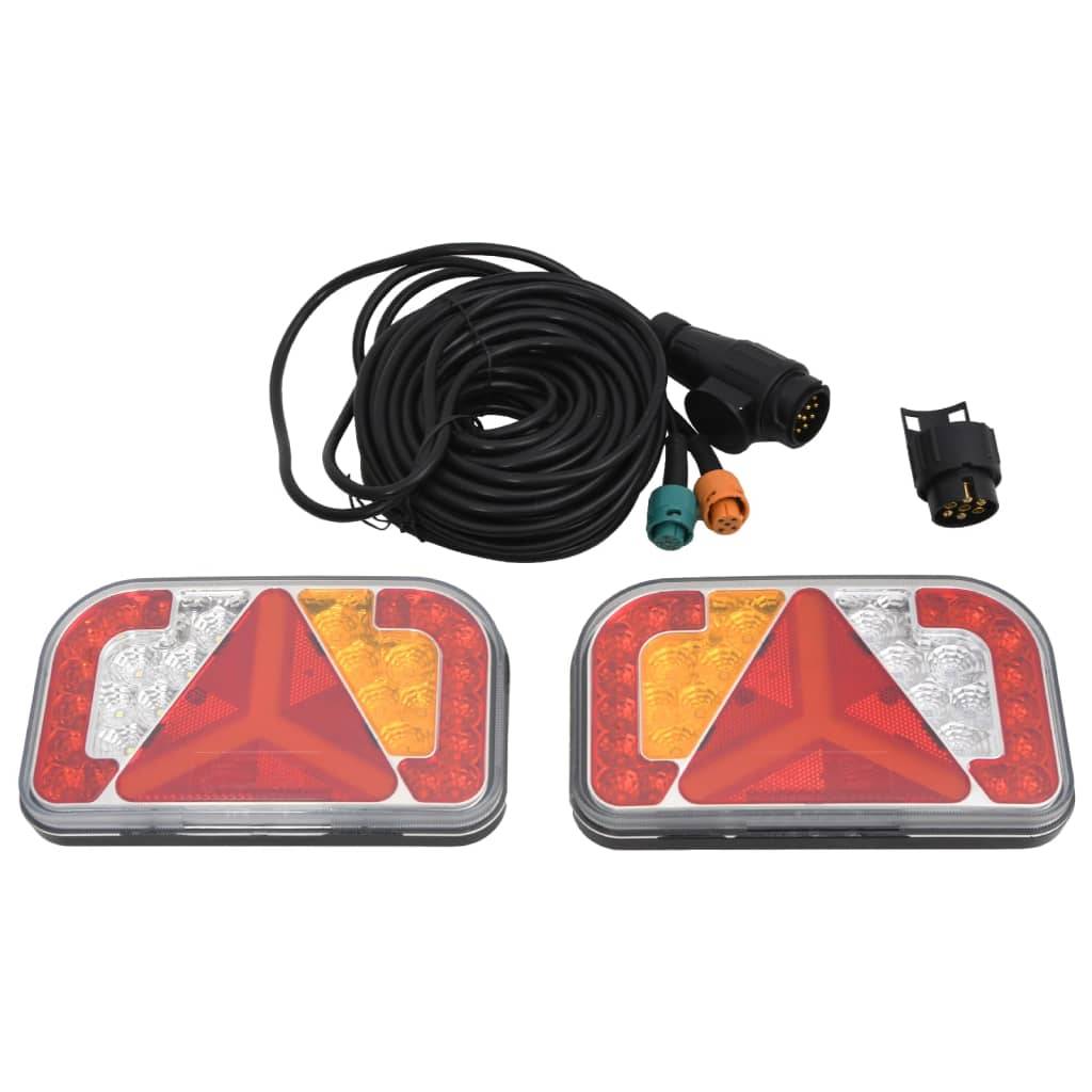 vidaXL Anhängerleuchten 2 Stk. Rot 24x5x14,5 cm 12V LED-Leuchtmittel