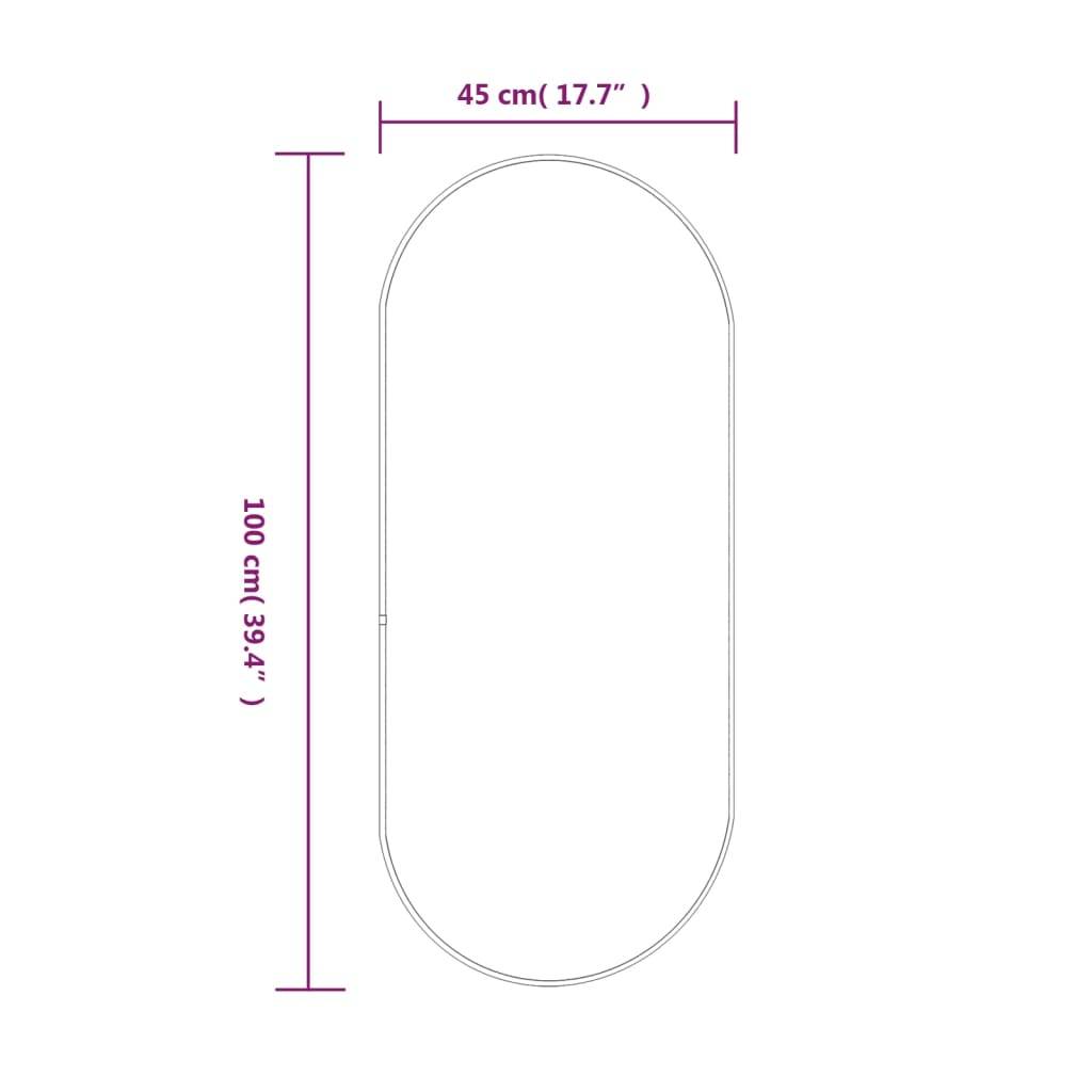 vidaXL Wandspiegel Silbern 100x45 cm Oval