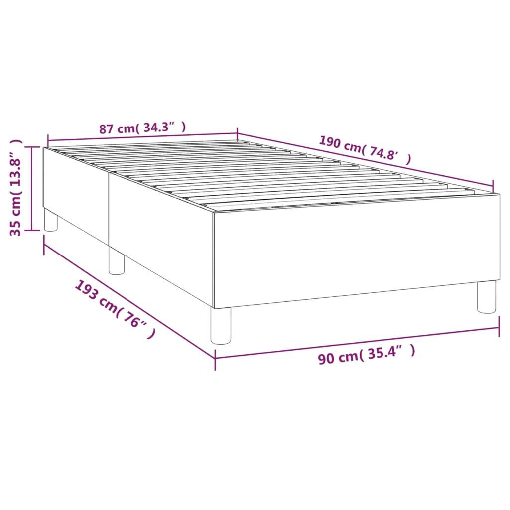 vidaXL Bettgestell ohne Matratze Schwarz 90x190 cm Stoff