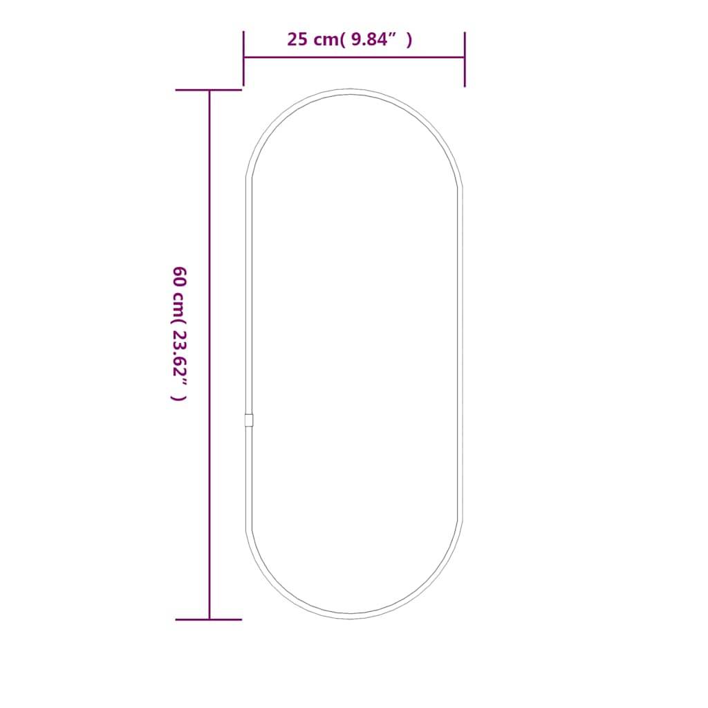 vidaXL Wandspiegel Silbern 60x25 cm Oval