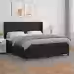 vidaXL Boxspringbett mit Matratze Schwarz 160x200 cm Kunstleder vidaXL Boxspringbett mit Matratze Schwarz 160x200 cm Kunstleder