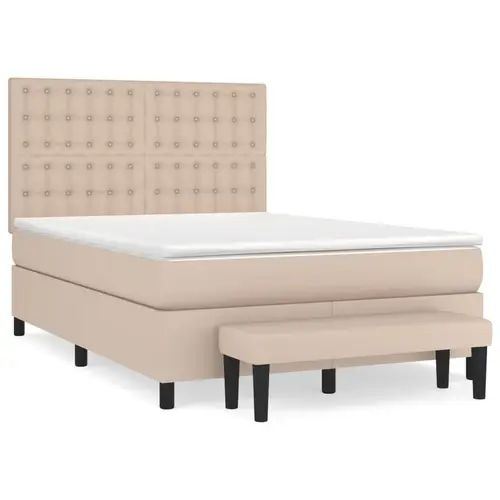 vidaXL Boxspringbett Matratze Cappuccino-Braun 140x190cm Kunstleder vidaXL Boxspringbett Matratze Cappuccino-Braun 140x190cm Kunstleder