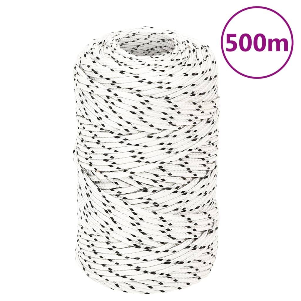 vidaXL Bootsseil Geflochten Weiß 2 mmx500 m Polyester