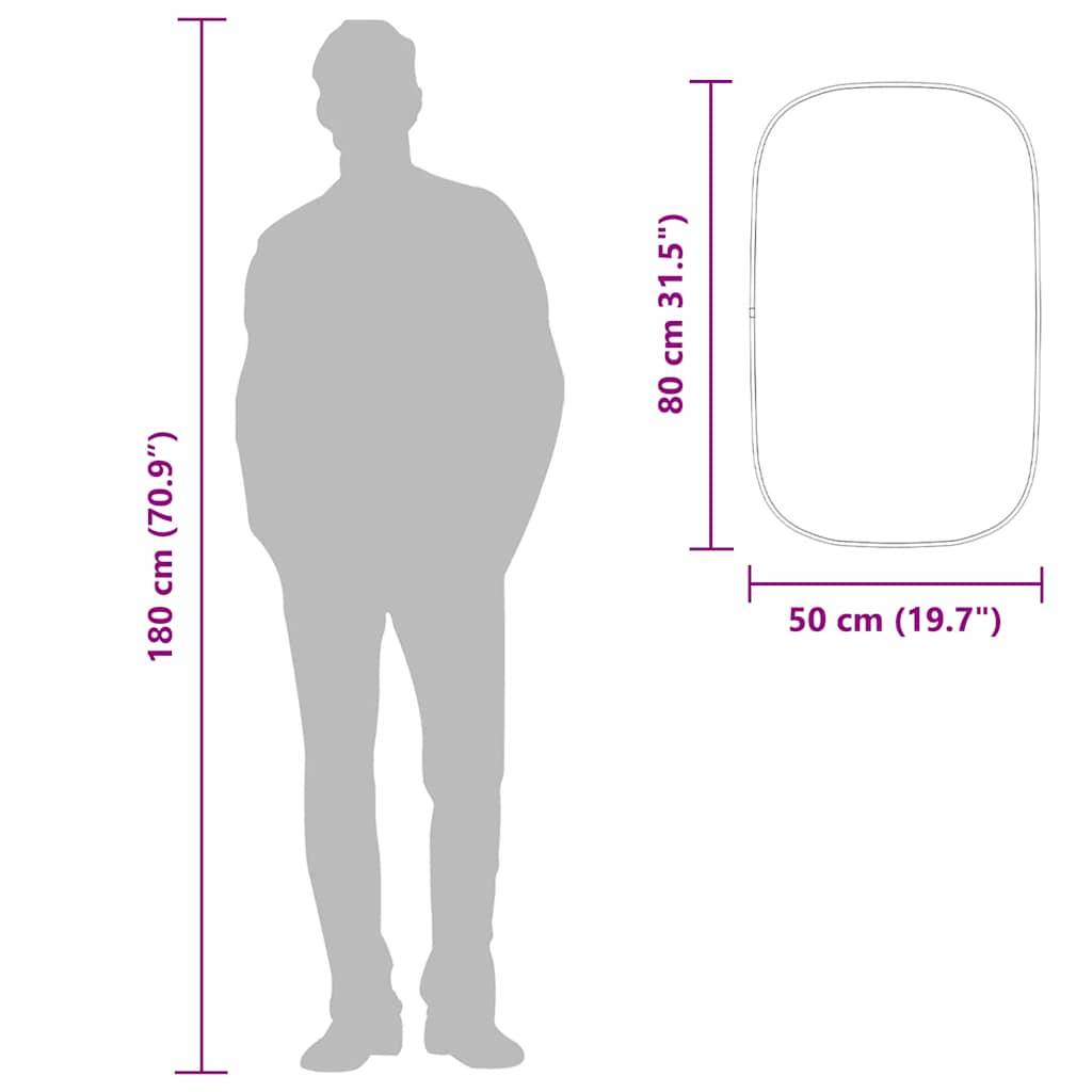 vidaXL Wandspiegel Schwarz 80x50 cm