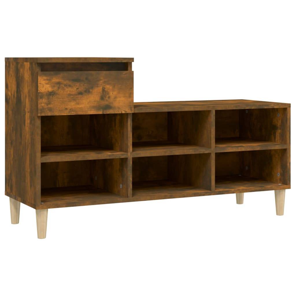 vidaXL Schuhregal Räuchereiche 102x36x60 cm Holzwerkstoff
