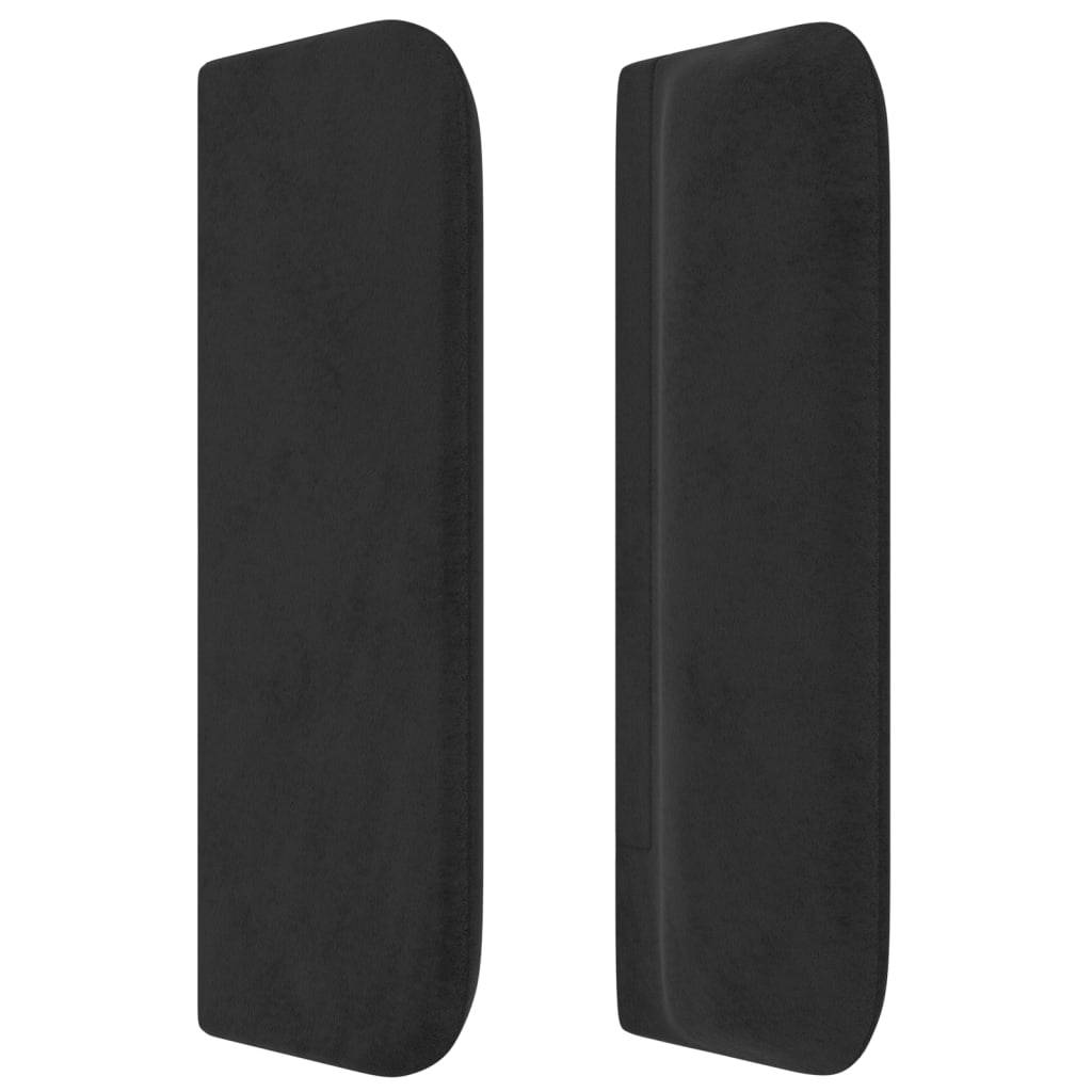 vidaXL Kopfteil mit Ohren Schwarz 203x16x78/88 cm Samt