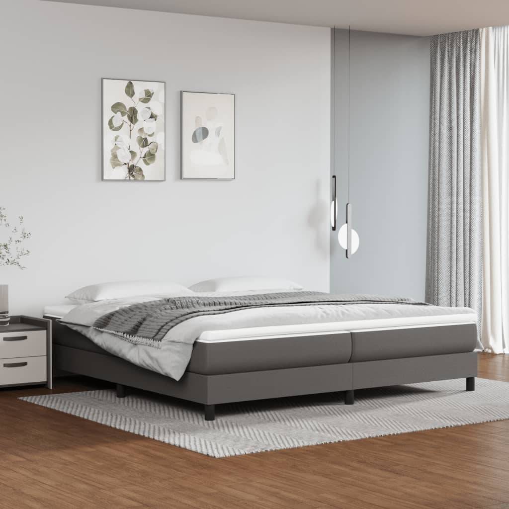 vidaXL Bettgestell Grau 200x200 cm Kunstleder