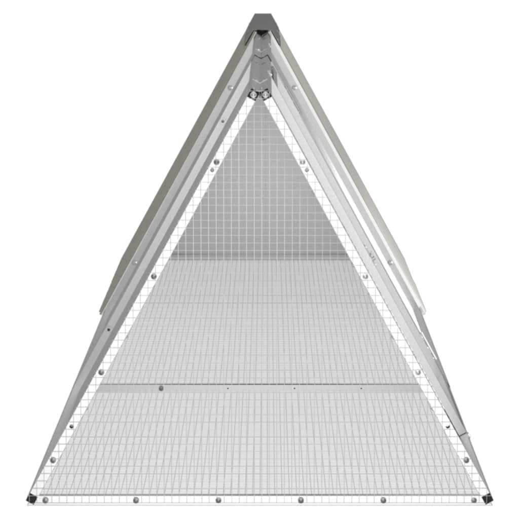vidaXL Kaninchenkäfig Grau 302,5x80,5x71 cm Verzinkter Stahl