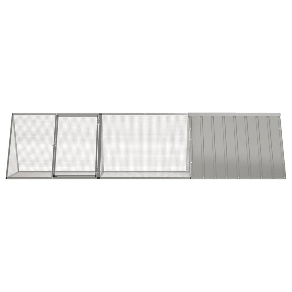 vidaXL Kaninchenkäfig Grau 302,5x80,5x71 cm Verzinkter Stahl