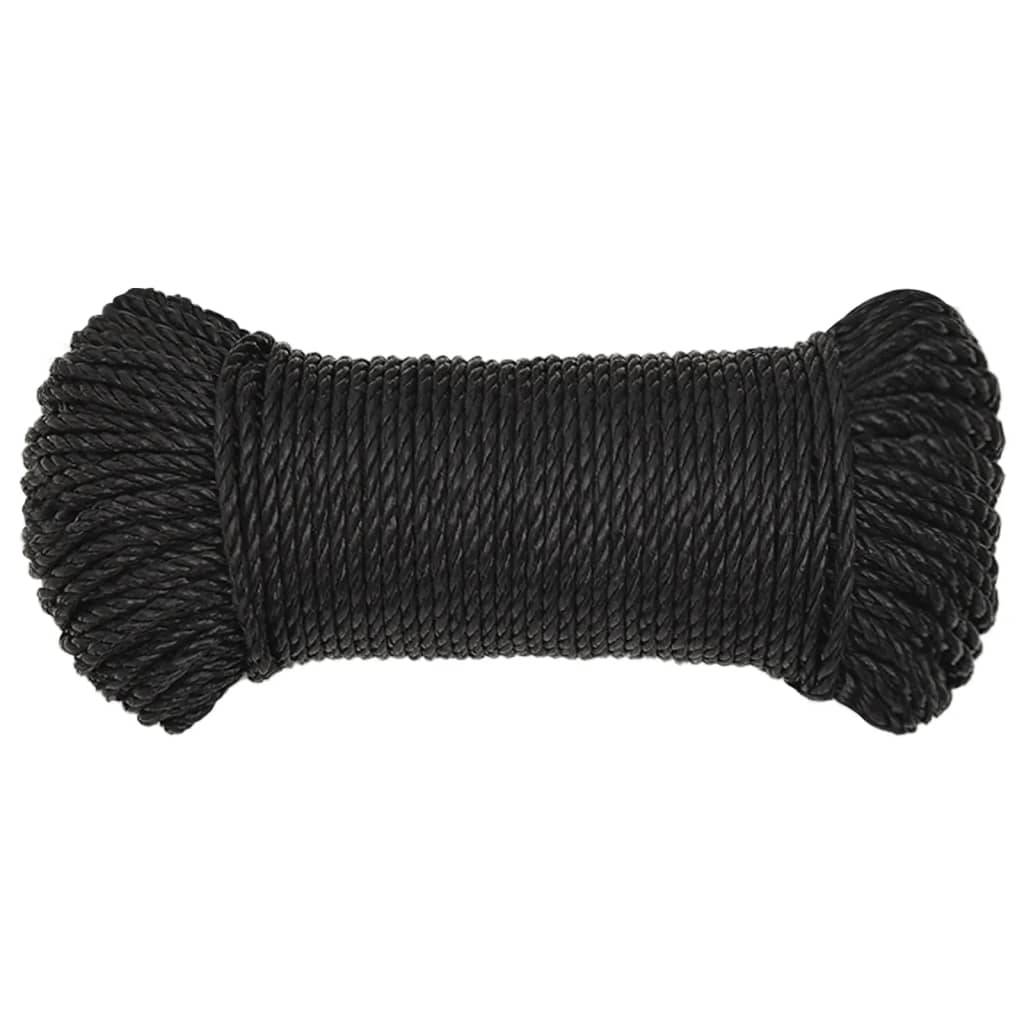 vidaXL Arbeitsseil Schwarz 3 mm 25 m Polypropylen