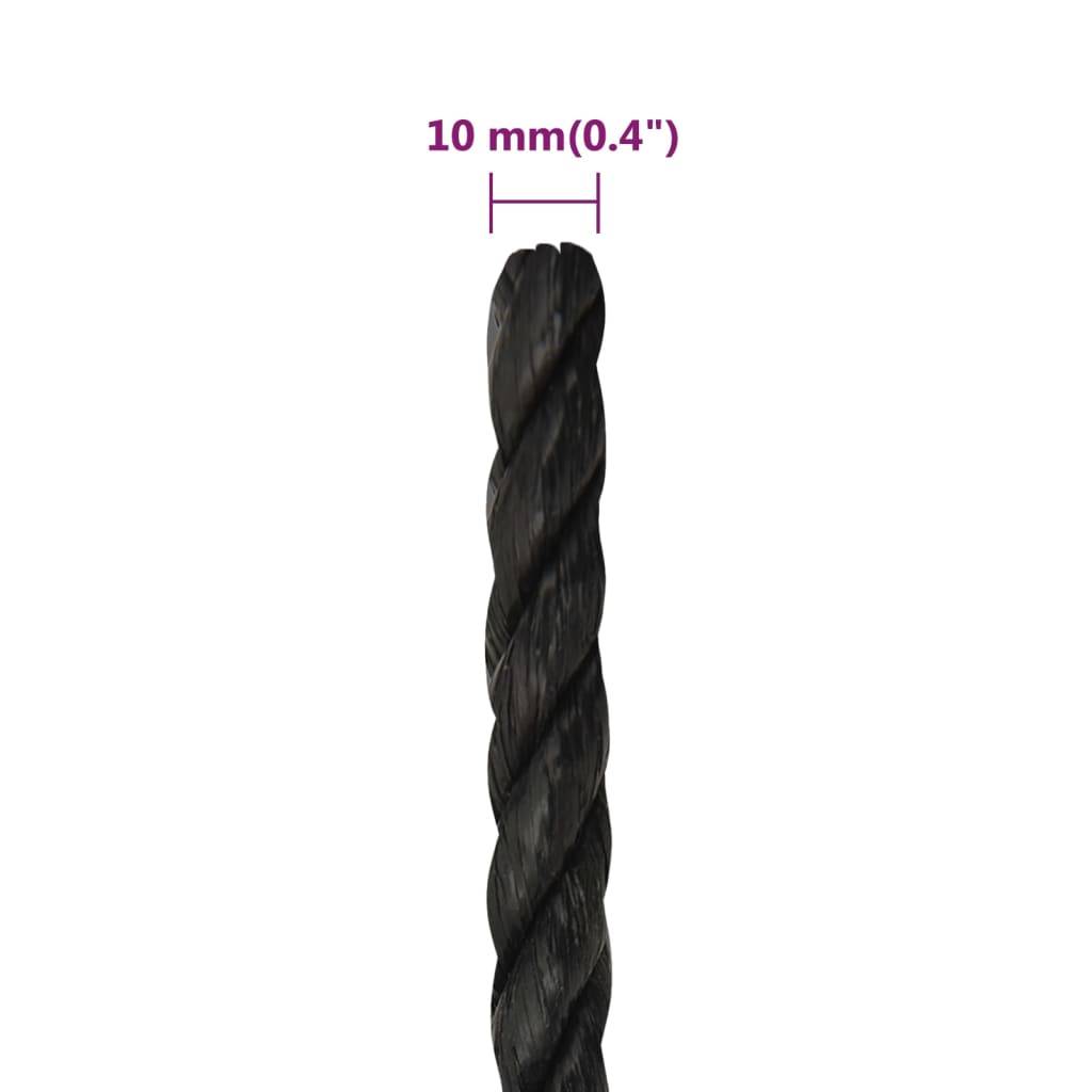 vidaXL Arbeitsseil Schwarz 10 mm 25 m Polypropylen