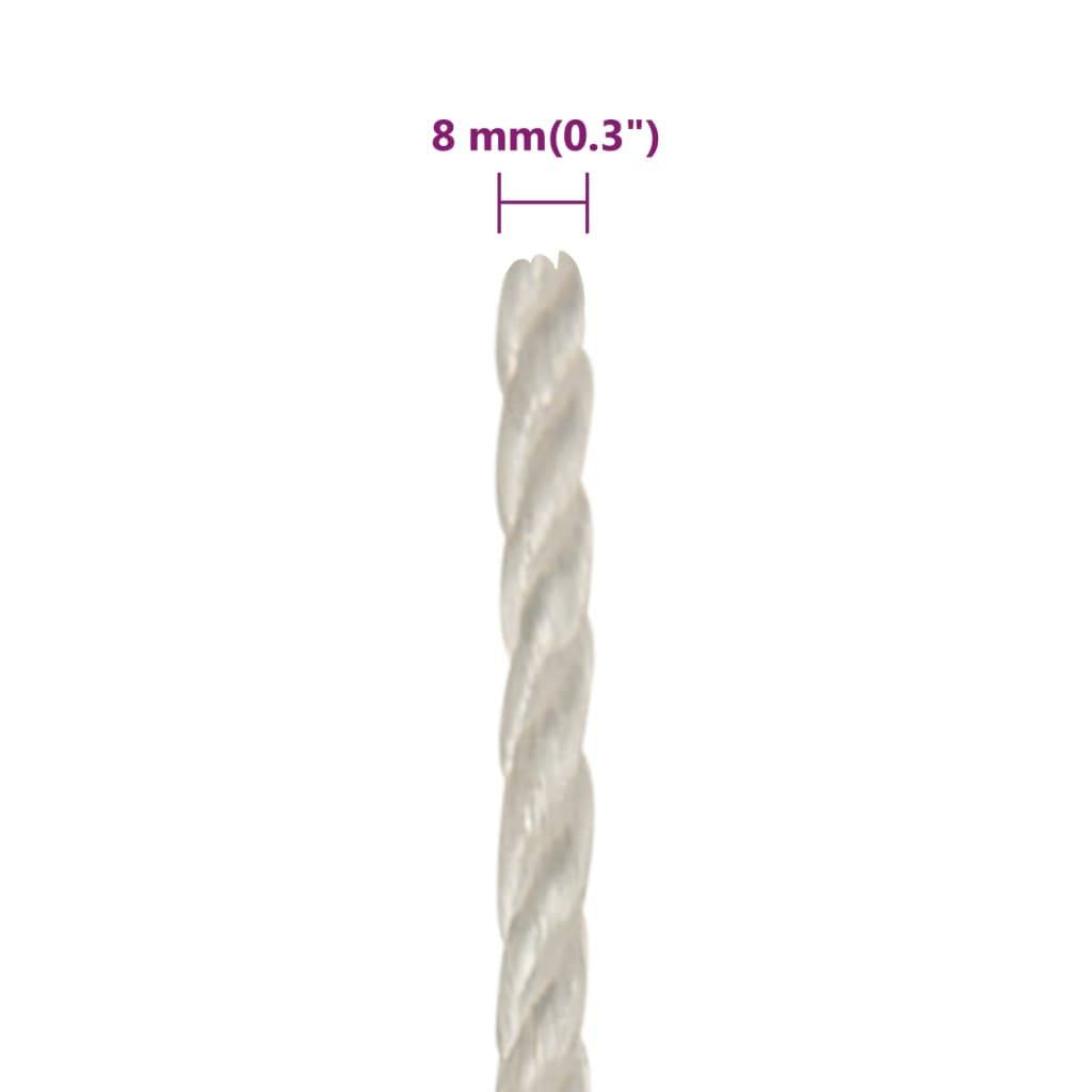 vidaXL Arbeitsseil Weiß 8 mm 100 m Polypropylen