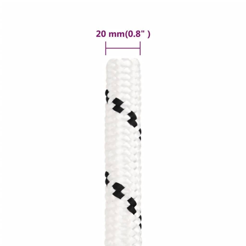 vidaXL Arbeitsseil Weiß 20 mm 25 m Polyester