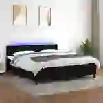 vidaXL Boxspringbett mit Matratze & LED Schwarz 180x200 cm Stoff vidaXL Boxspringbett mit Matratze & LED Schwarz 180x200 cm Stoff