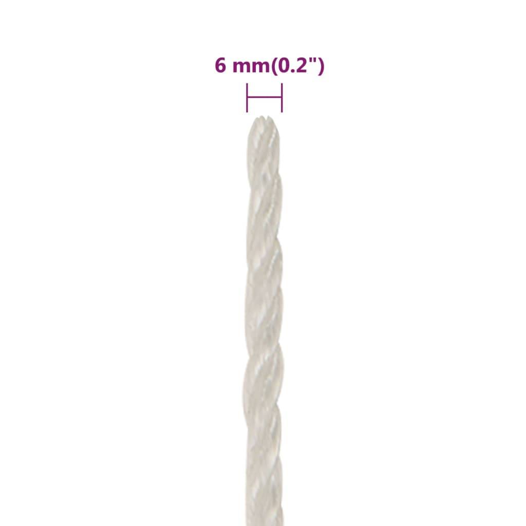 vidaXL Arbeitsseil Weiß 6 mm 50 m Polypropylen