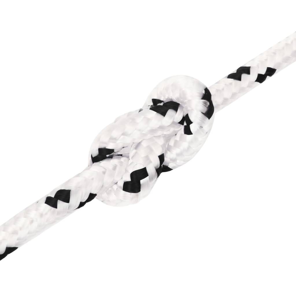 vidaXL Bootsseil Geflochten Weiß 8 mmx25 m Polyester
