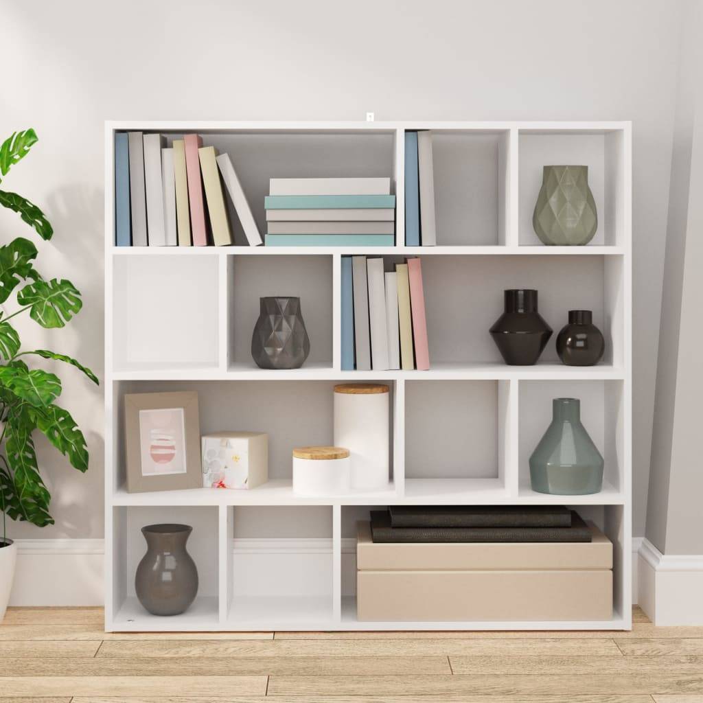 vidaXL Bücherregal/Raumteiler Weiß 105x24x102 cm