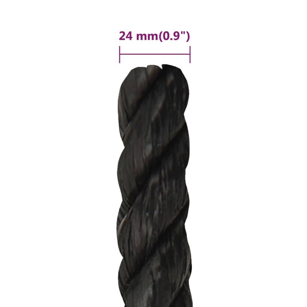 vidaXL Arbeitsseil Schwarz 24 mm 50 m Polypropylen